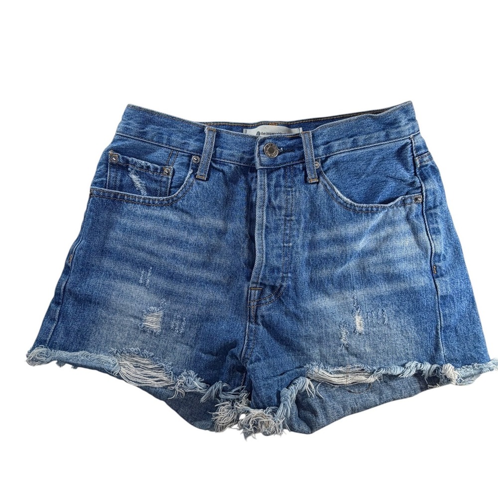 The Impeccable Pig Denim Shorts Womens S Blue Excellent Distressed Frayed Hem